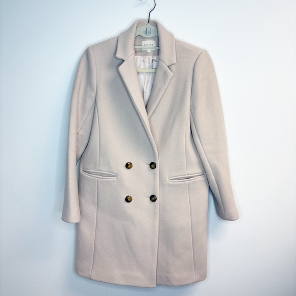 Sezane Johnson Wool Double Breasted Coat Sand Size 40 - Picture 2 of 10